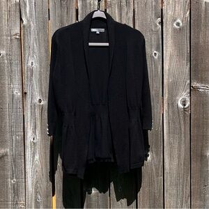 89th & Madison black open cardigan sweater top size small